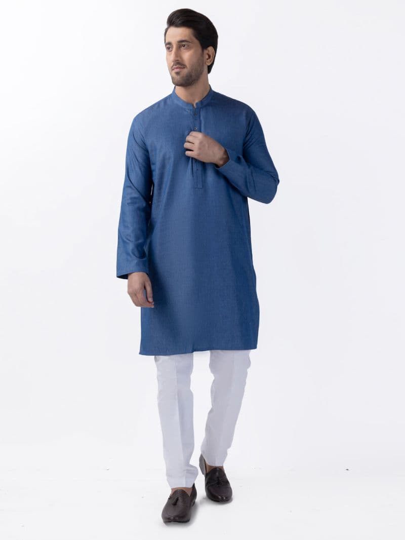 Blue Blended Kurta thumbnail
