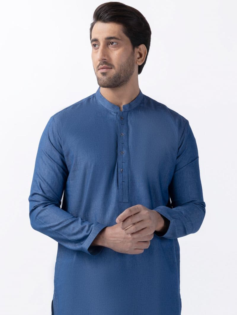 Blue Blended Kurta thumbnail