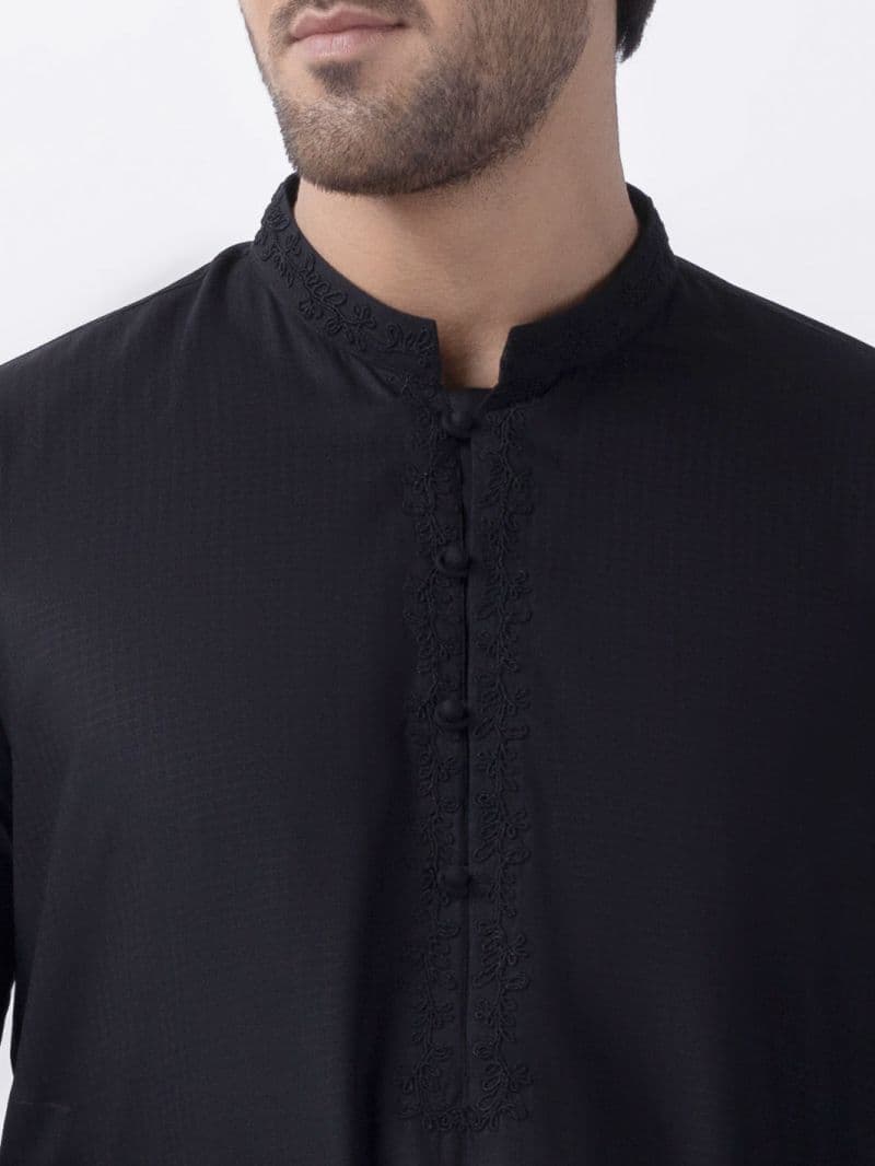 Black Blended Kurta thumbnail