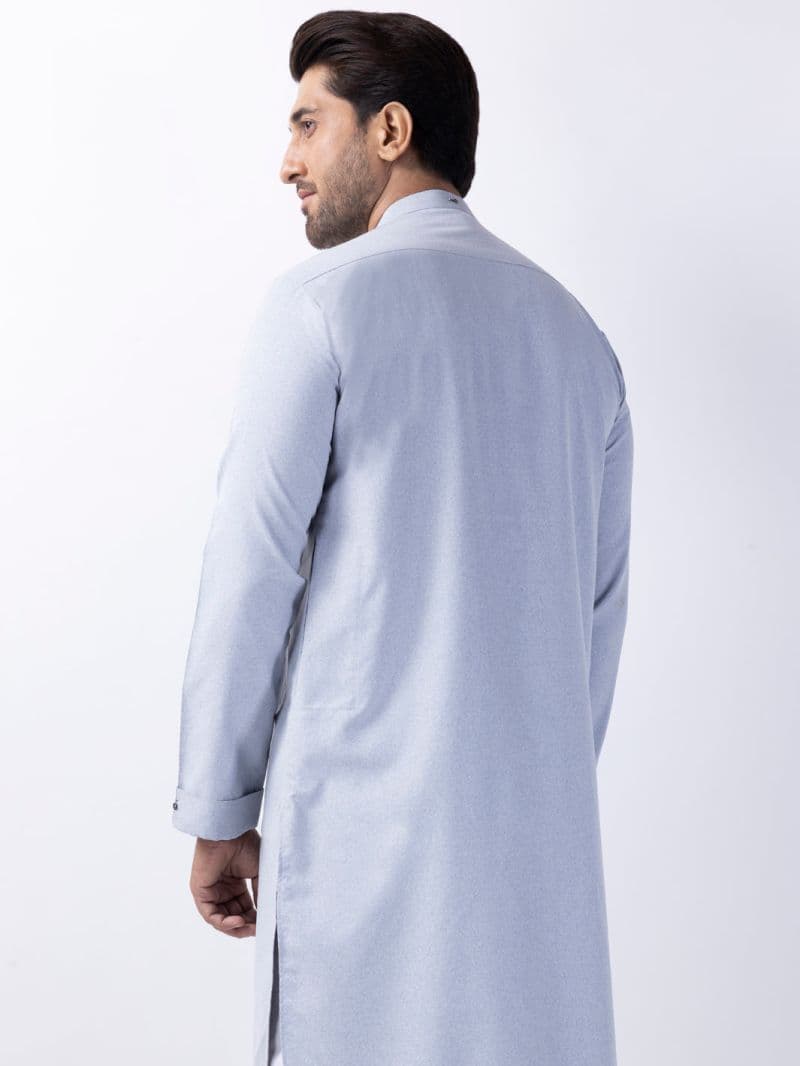 Light Grey Blended Kurta thumbnail