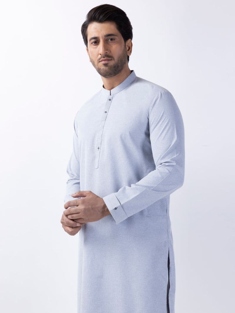 Light Grey Blended Kurta thumbnail