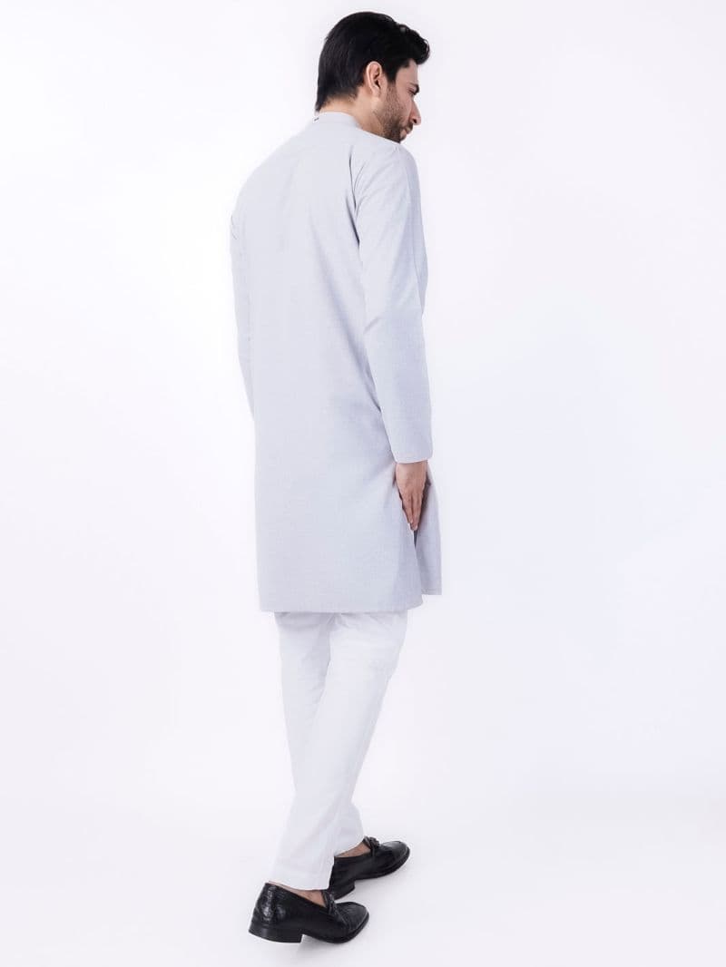 Light Grey Blended Kurta thumbnail