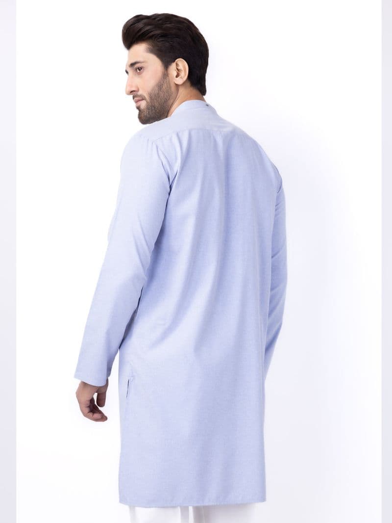 Light Blue Blended Kurta thumbnail