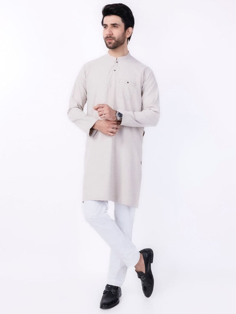 Sand Brown Blended Kurta thumbnail