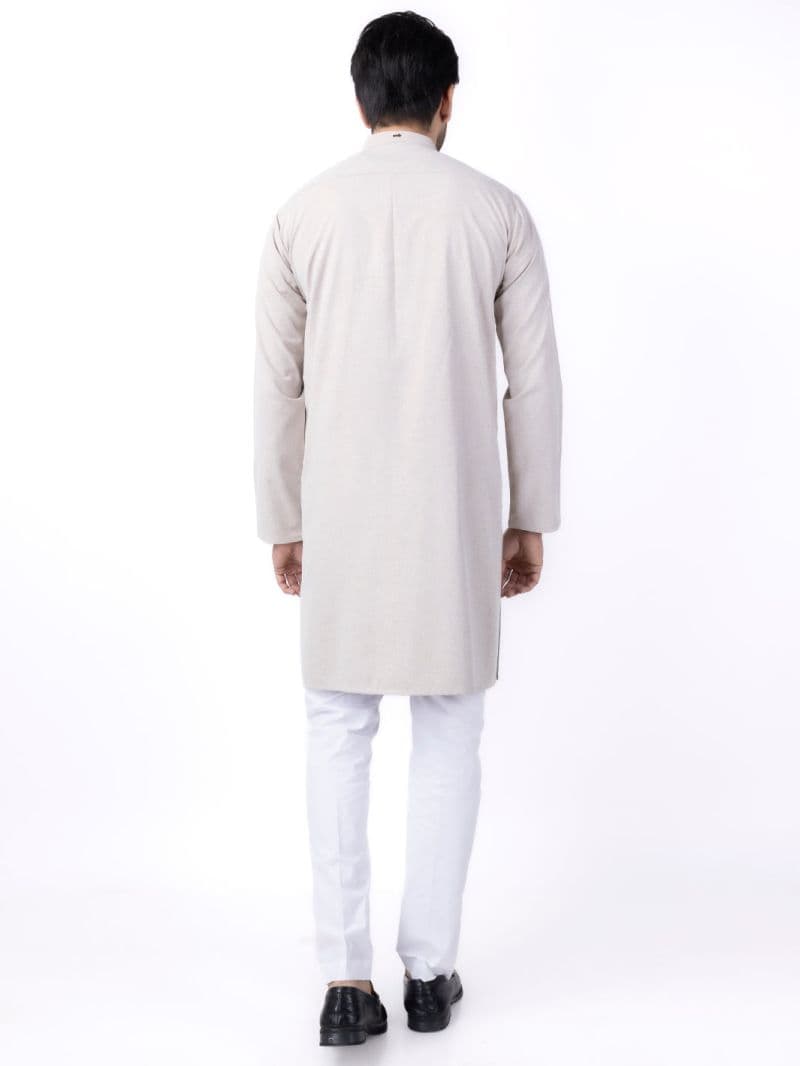 Sand Brown Blended Kurta thumbnail