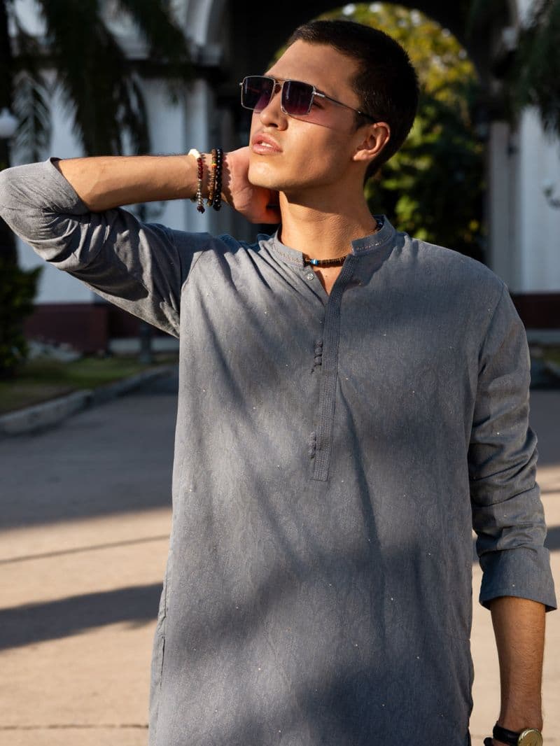 Blue Blended Kurta thumbnail