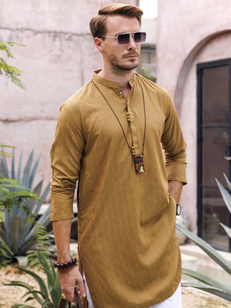 Mustard Blended Kurta thumbnail