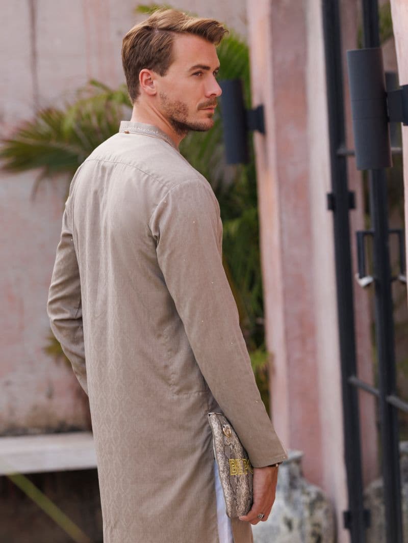 Grey Blended Kurta thumbnail