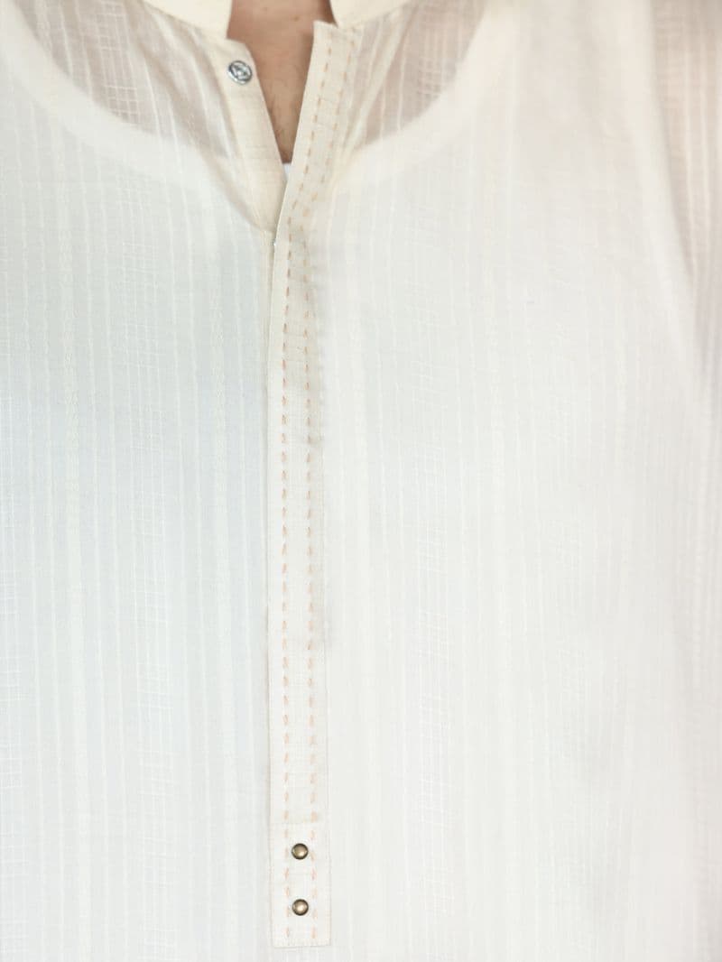 Off White Cotton Kurta thumbnail