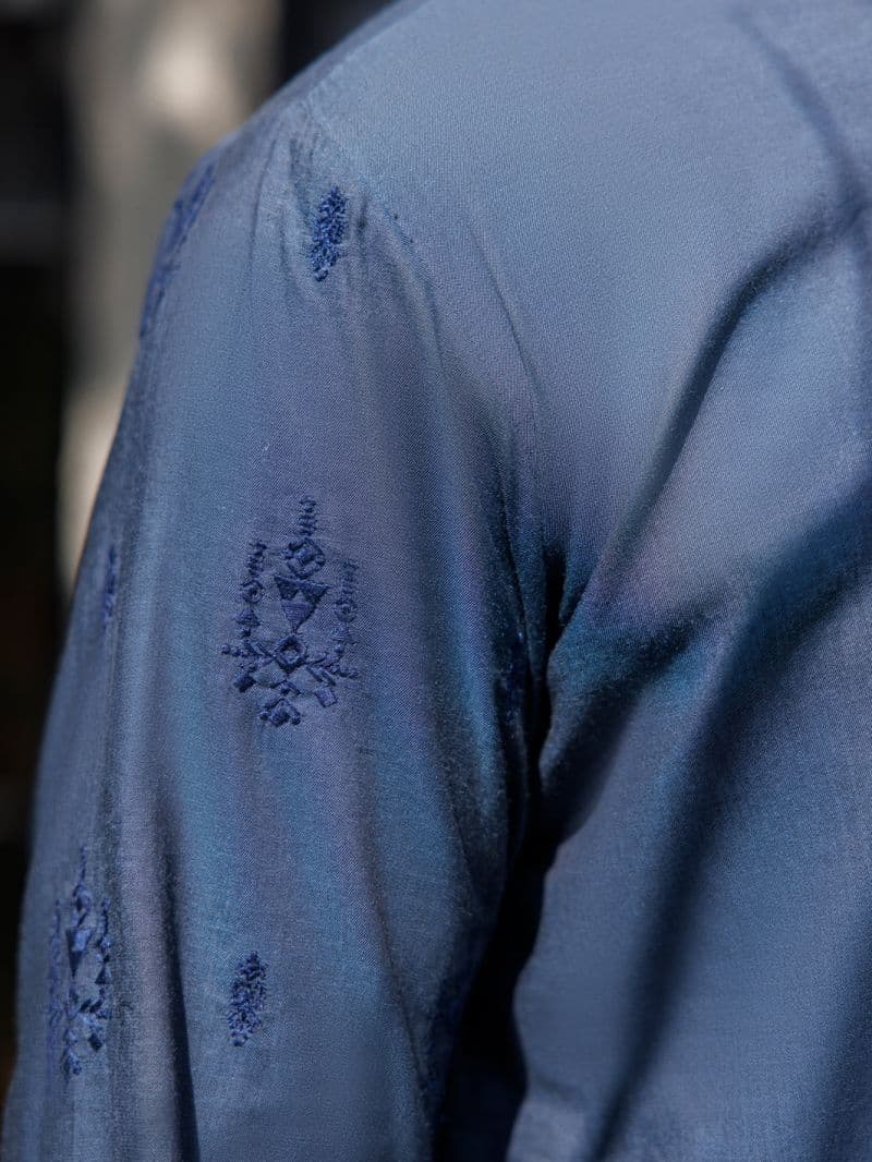 Bluish Grey Cotton Kurta thumbnail