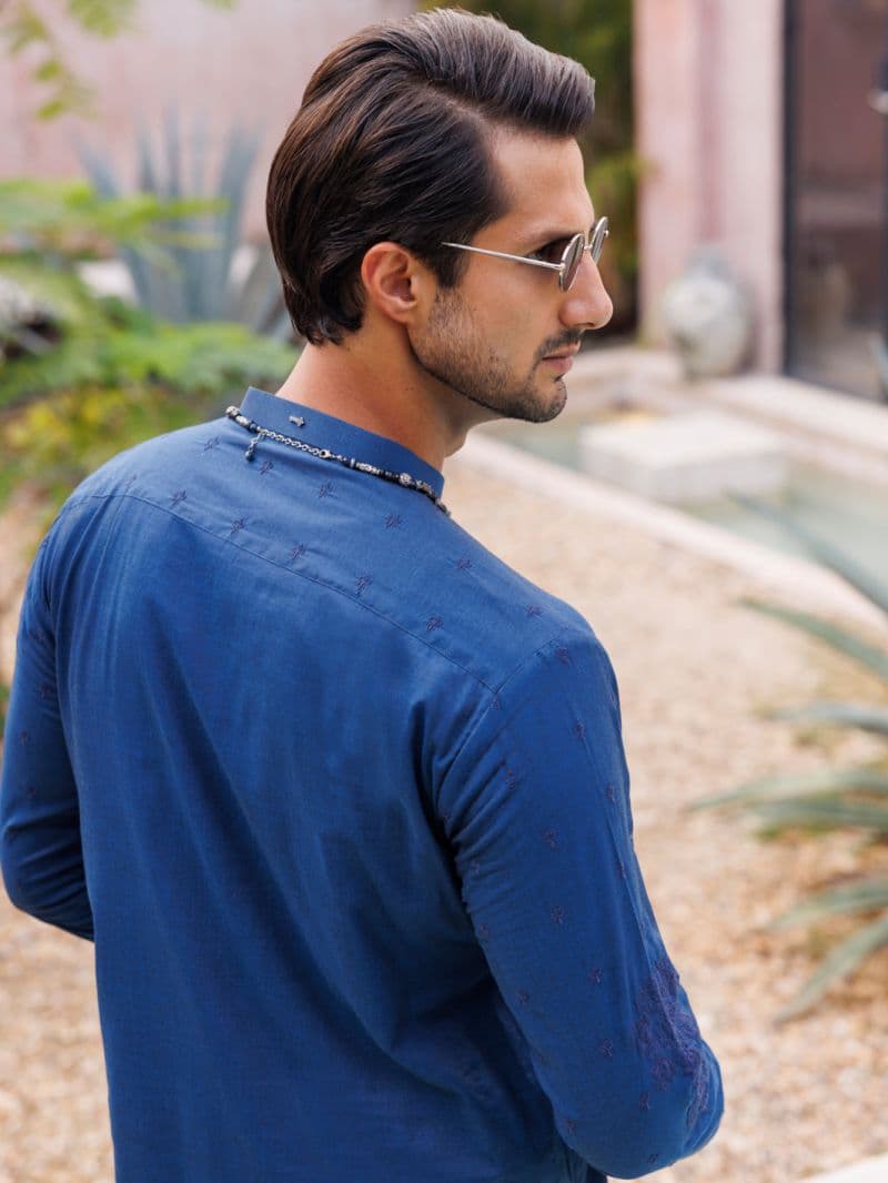 Dark Blue Cotton Kurta thumbnail
