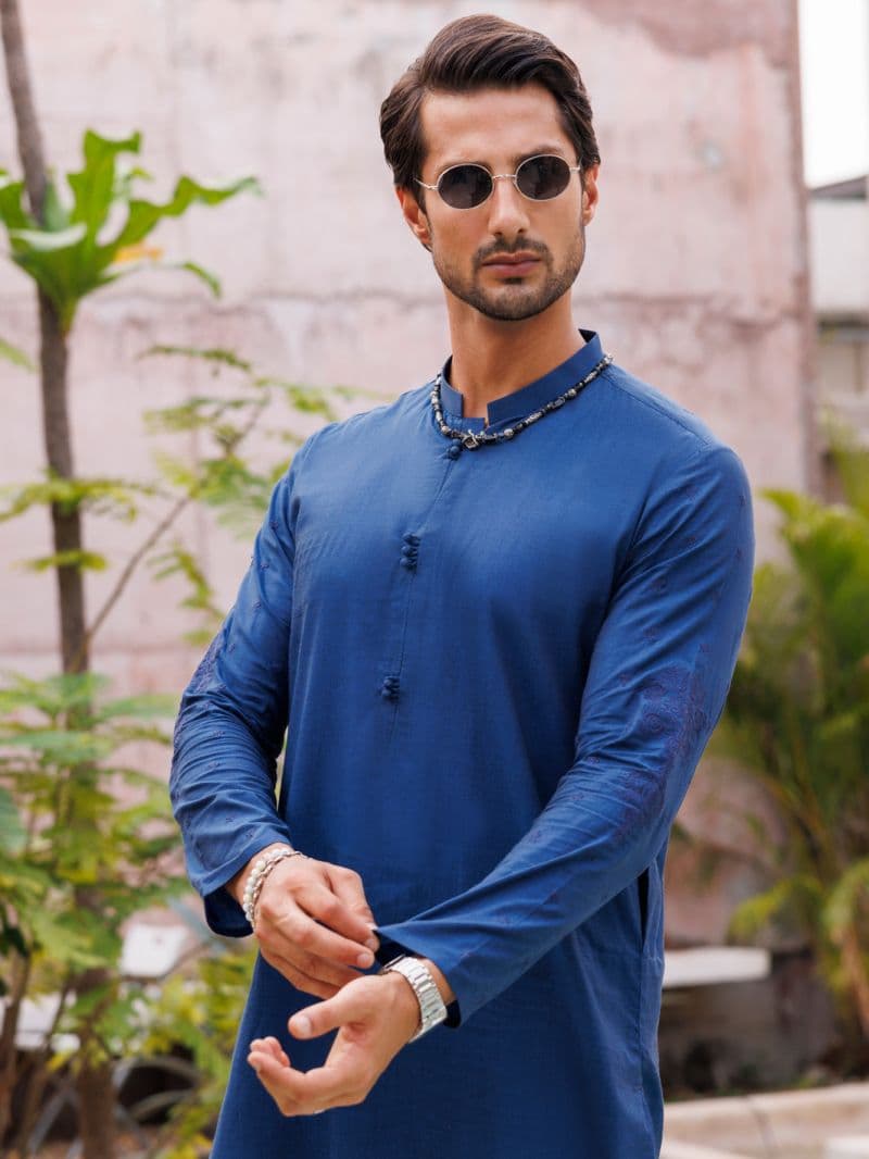 Dark Blue Cotton Kurta thumbnail