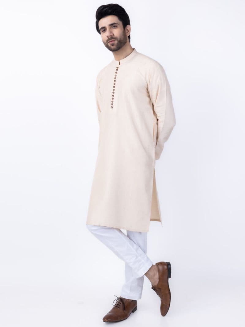 Cream Blended Kurta thumbnail