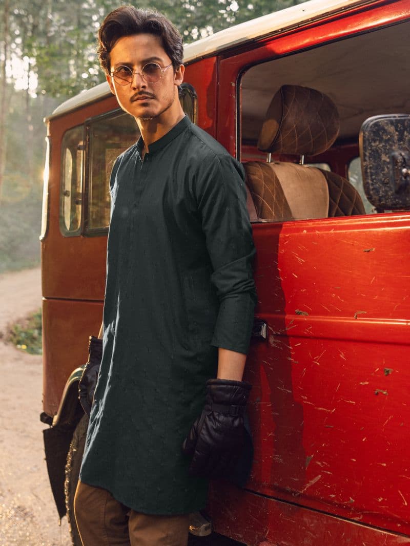 Green Blended Kurta thumbnail