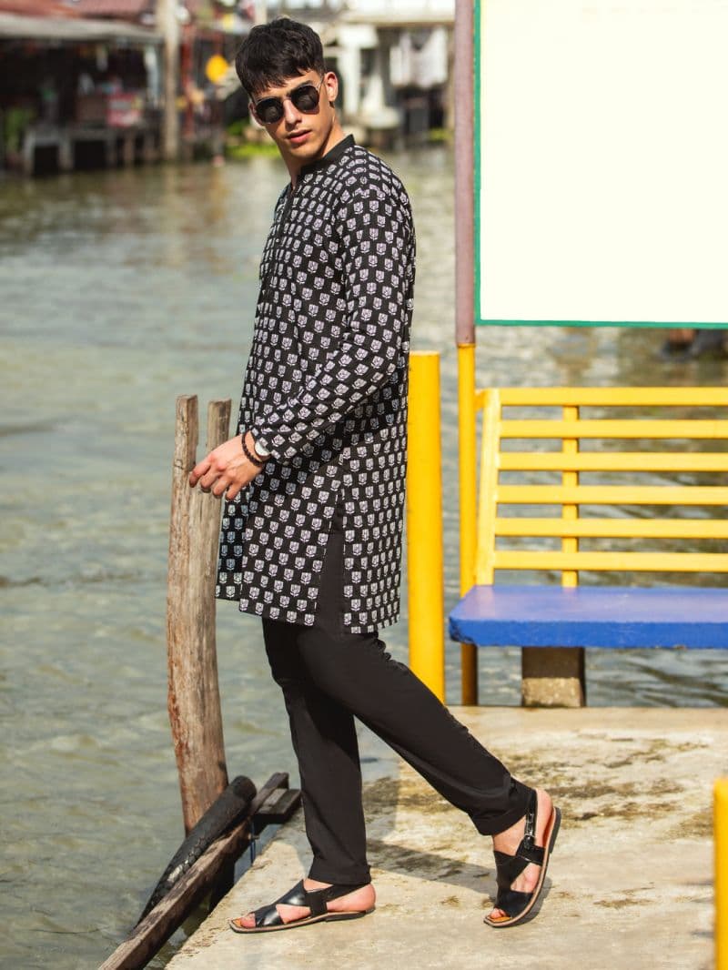 Black Cotton Kurta thumbnail