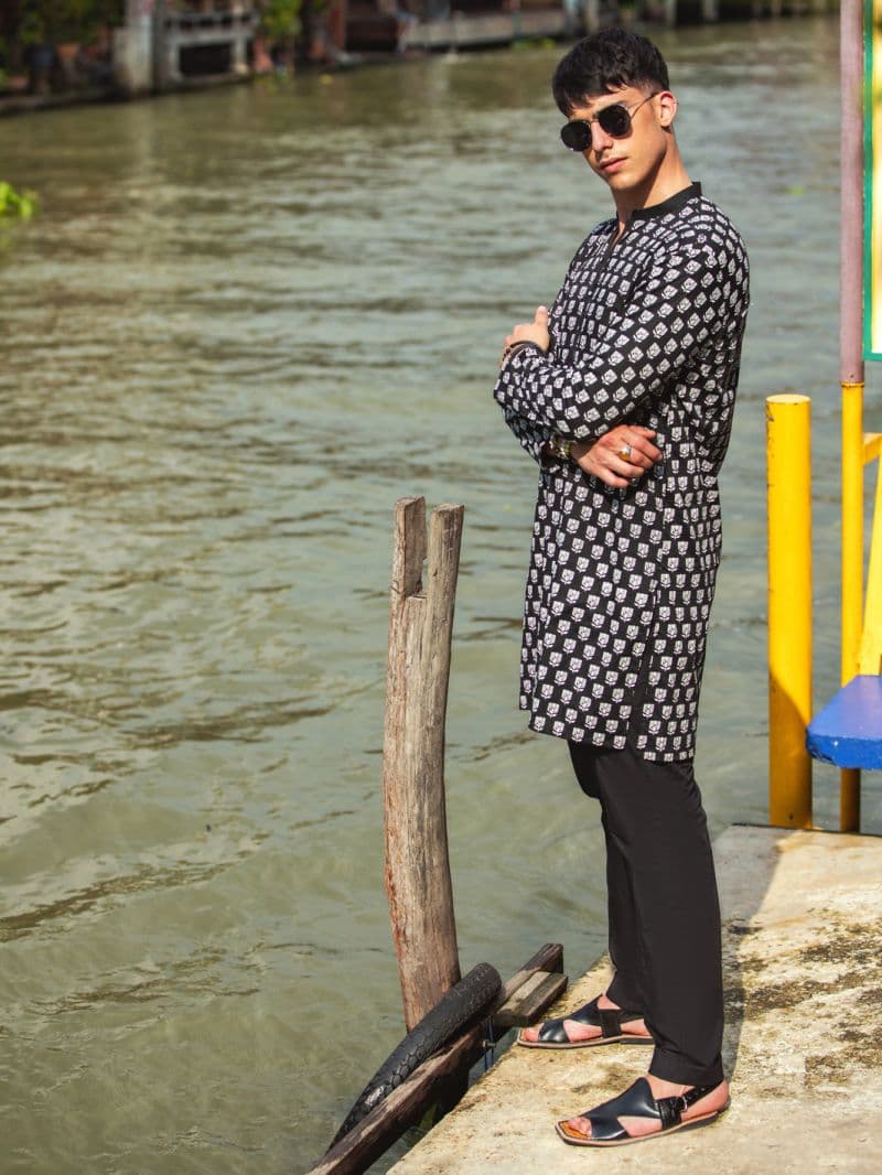 Black Cotton Kurta thumbnail