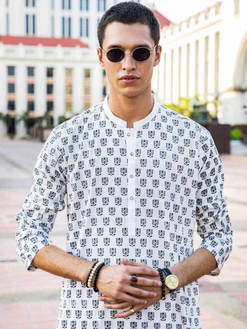 White Cotton Kurta thumbnail