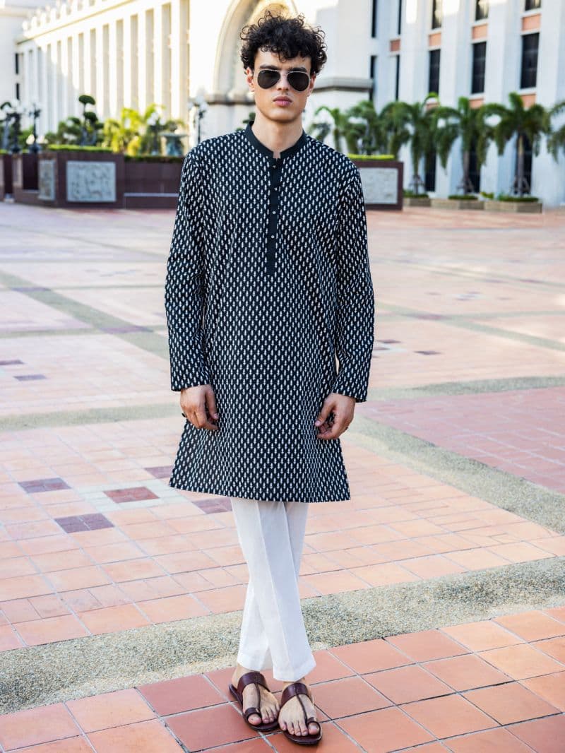Black Cotton Kurta thumbnail