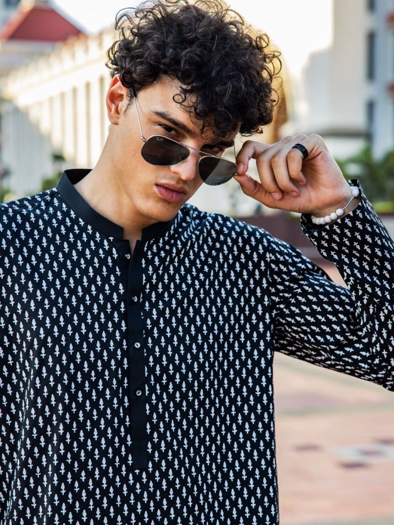 Black Cotton Kurta thumbnail