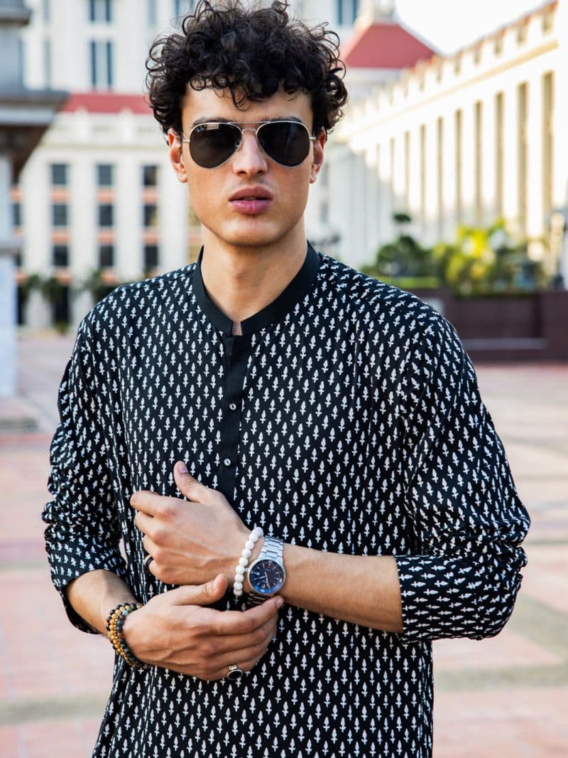Black Cotton Kurta thumbnail