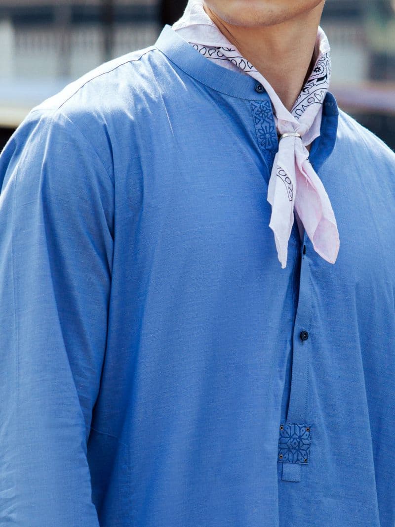 Blue Cotton Kurta thumbnail