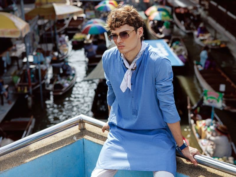 Blue Cotton Kurta thumbnail