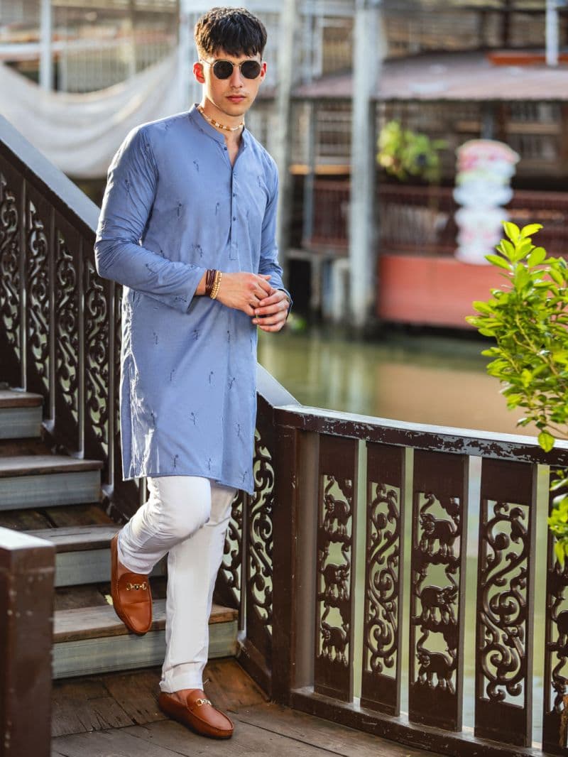Blue Cotton Kurta thumbnail