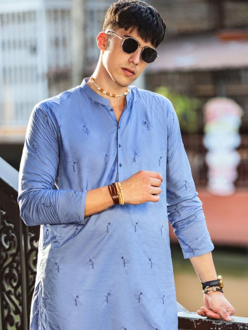 Blue Cotton Kurta thumbnail