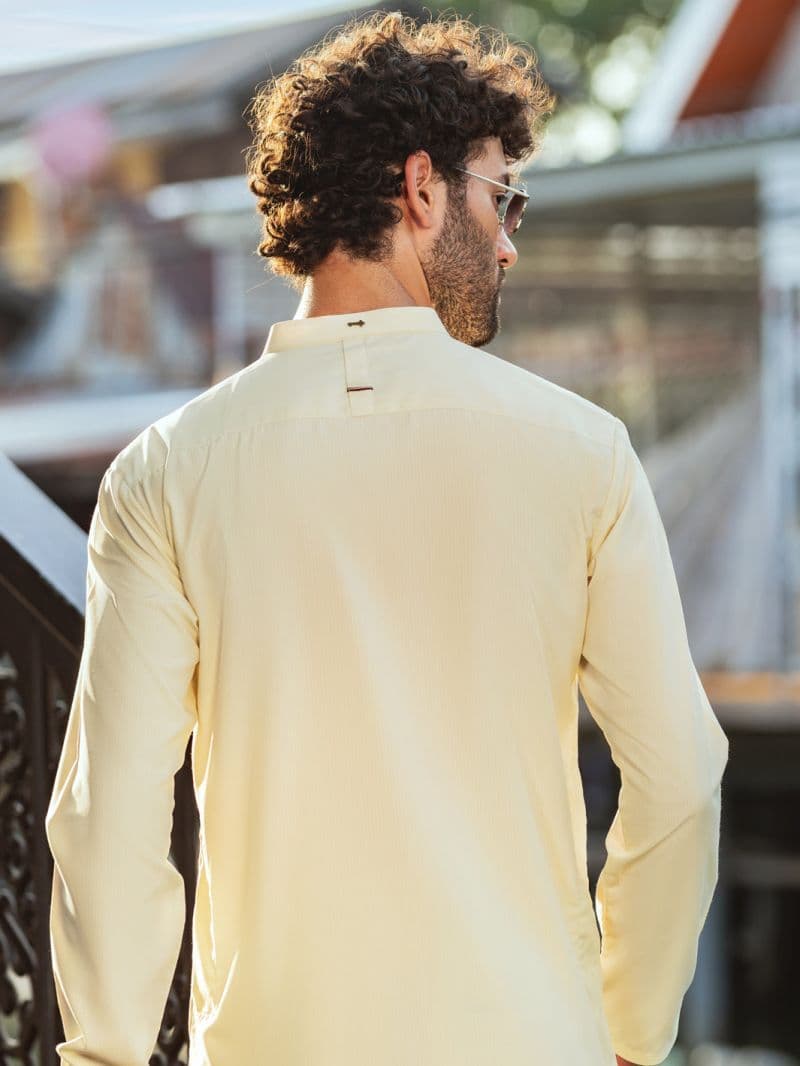 Off White Blended Kurta