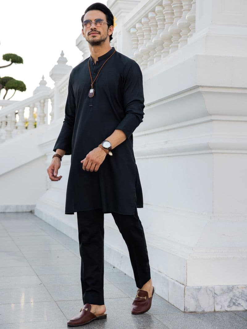 Black Blended Kurta thumbnail
