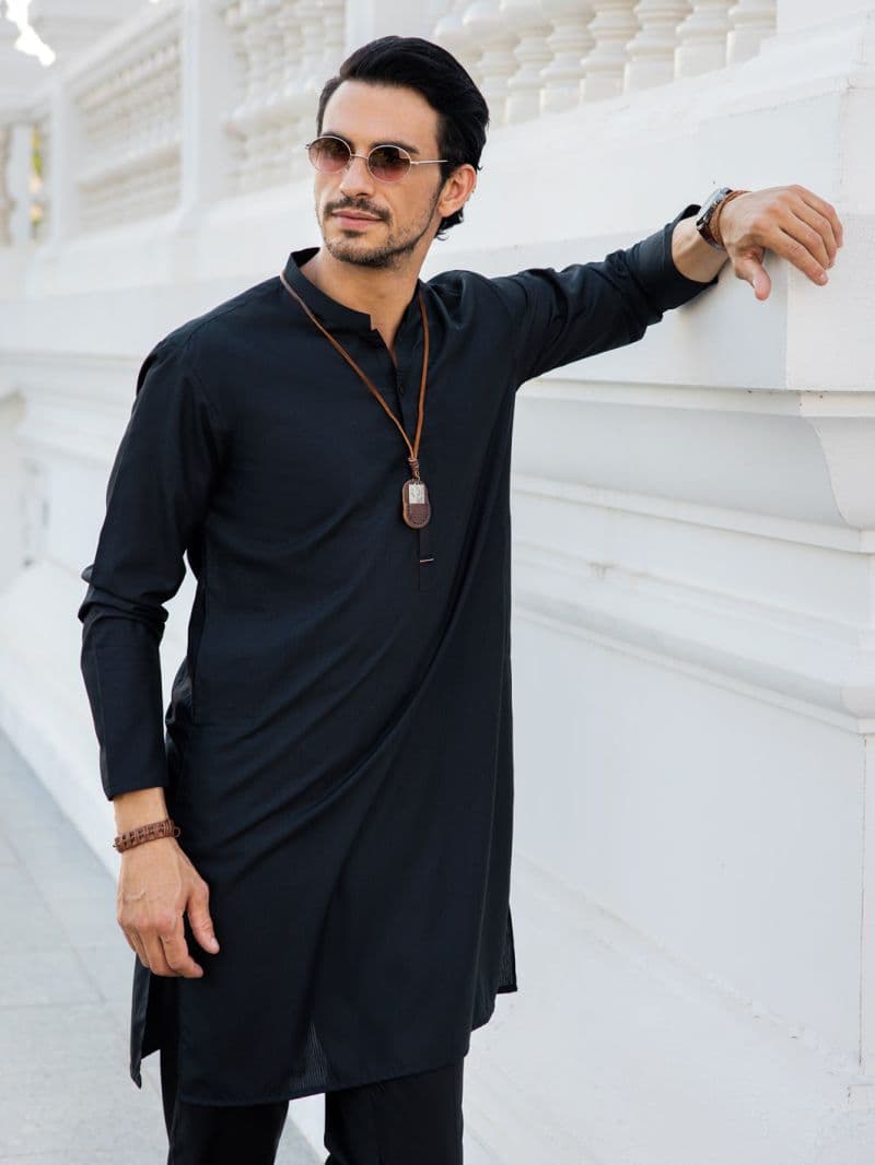 Black Blended Kurta thumbnail