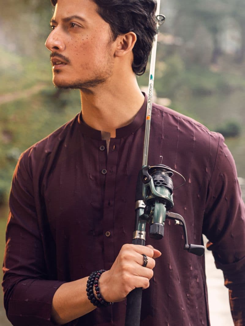 Maroon Blended Kurta thumbnail