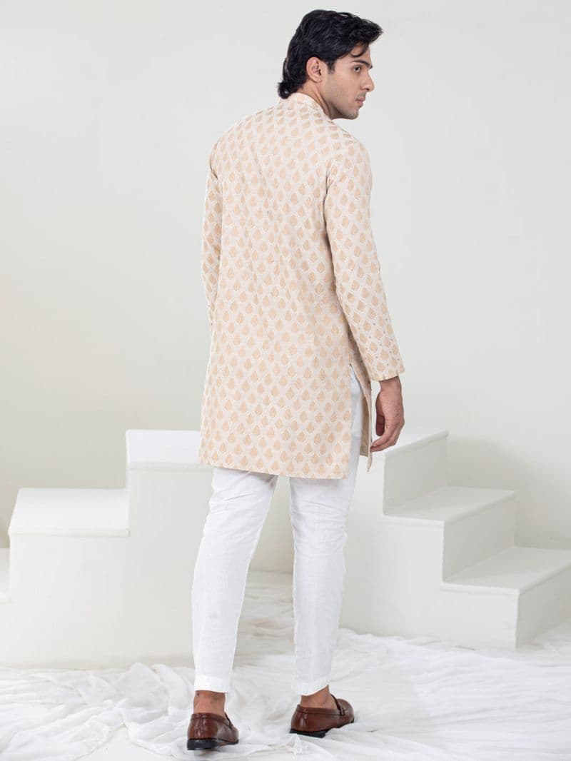 Beige Blended Formal Kurta thumbnail