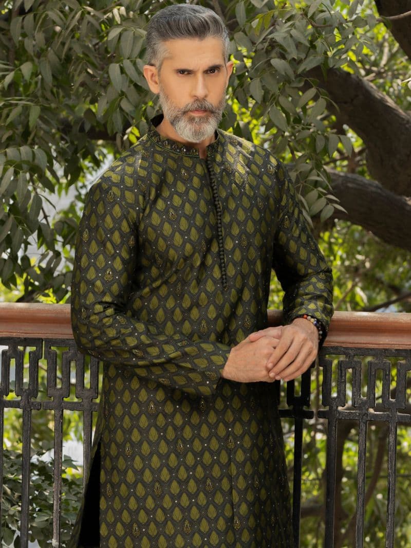 Green Blended Formal Kurta thumbnail
