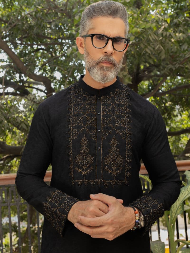 Black Blended Formal Kurta thumbnail