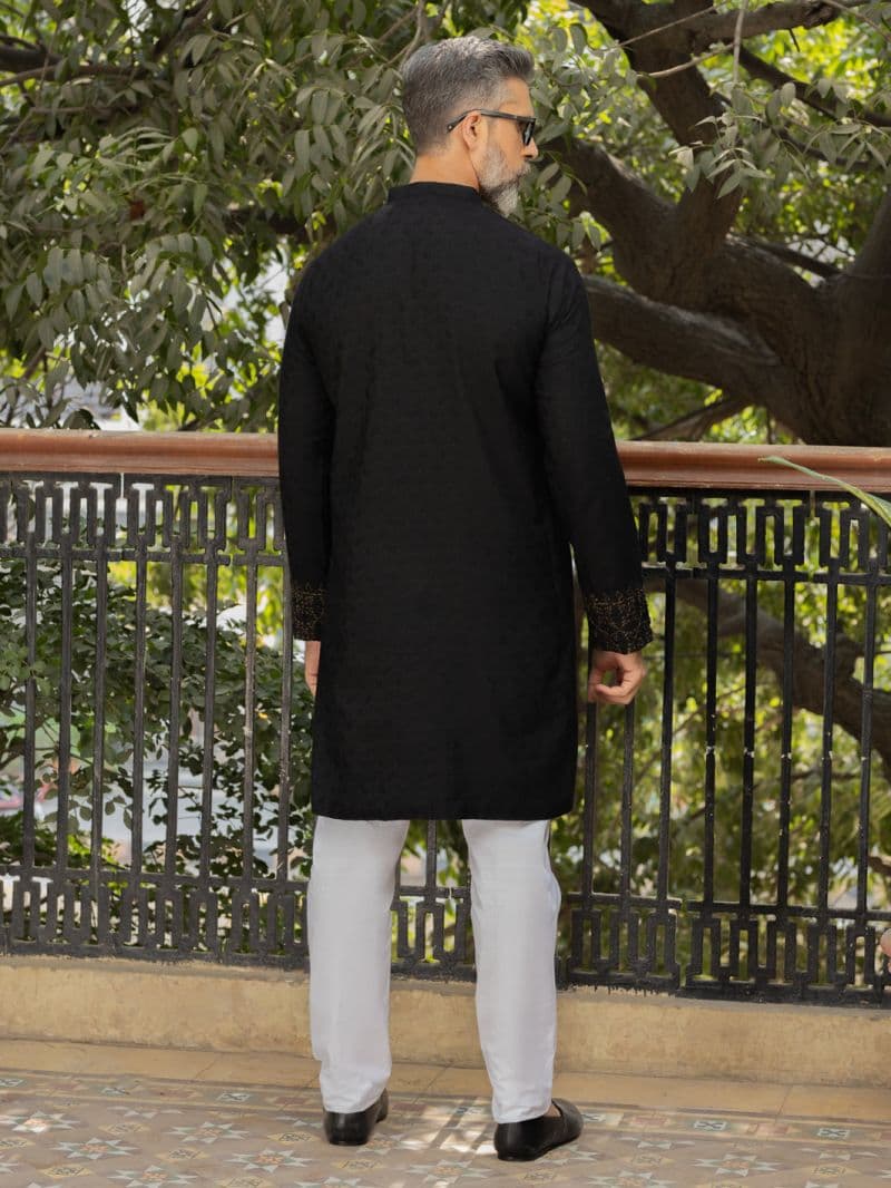 Black Blended Formal Kurta thumbnail
