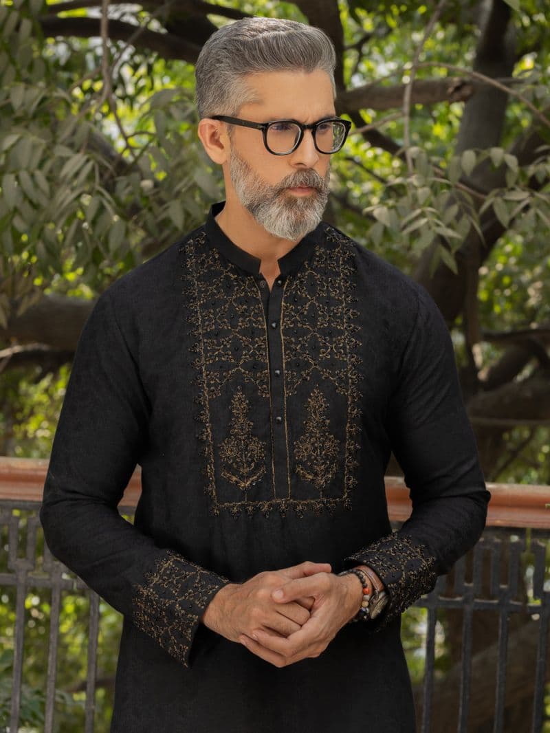 Black Blended Formal Kurta thumbnail