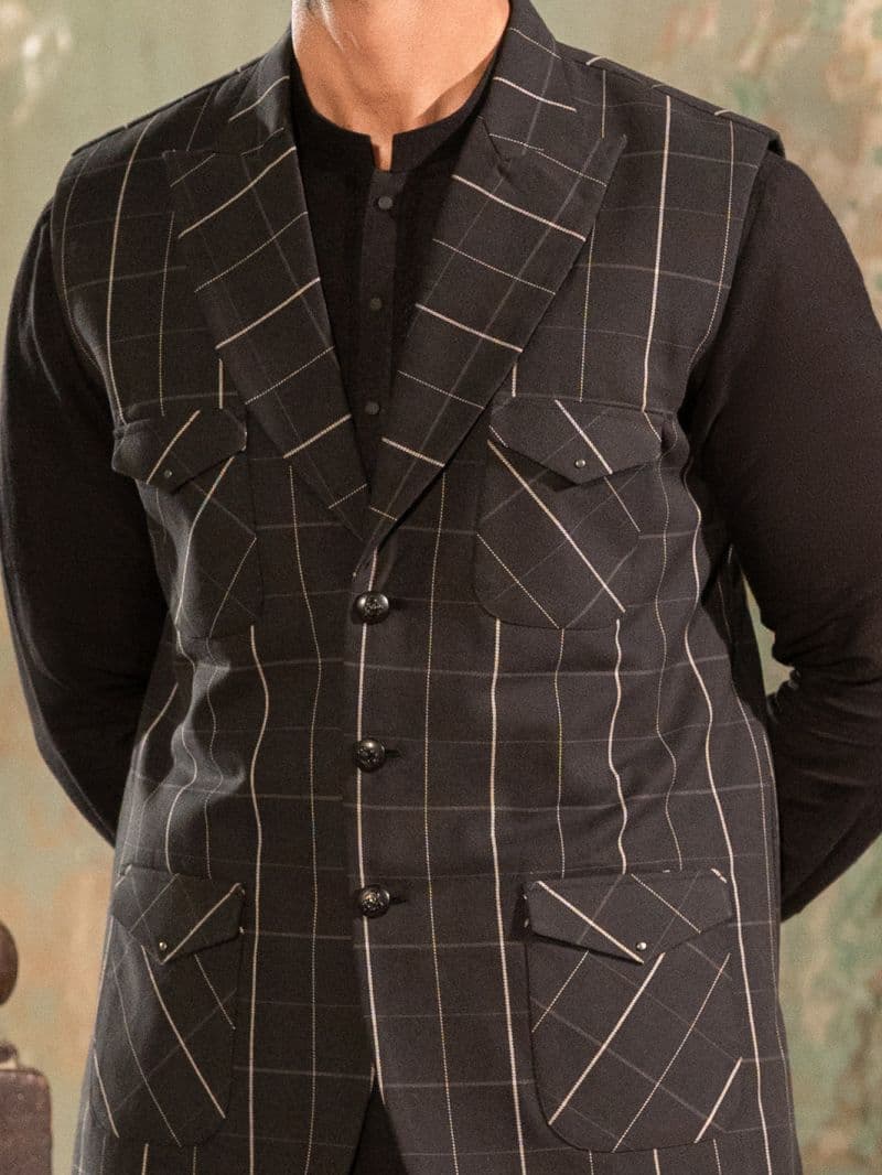 Black Cotton Waistcoat thumbnail