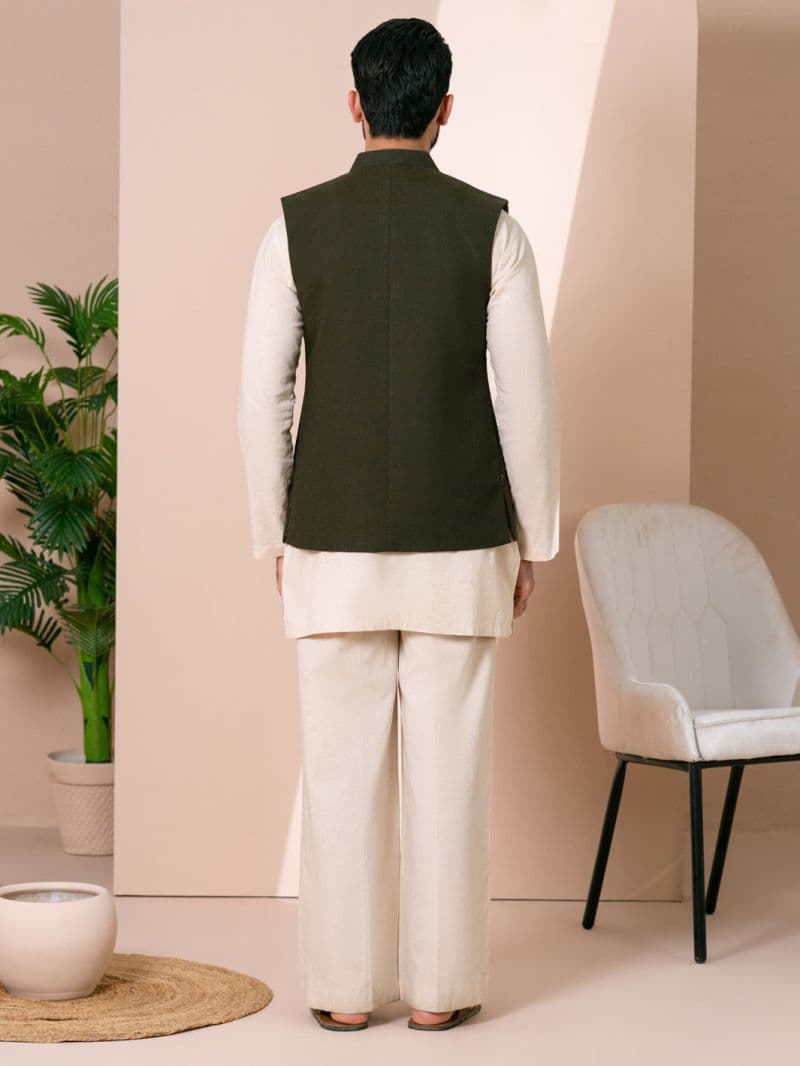 Olive Green Waistcoat thumbnail