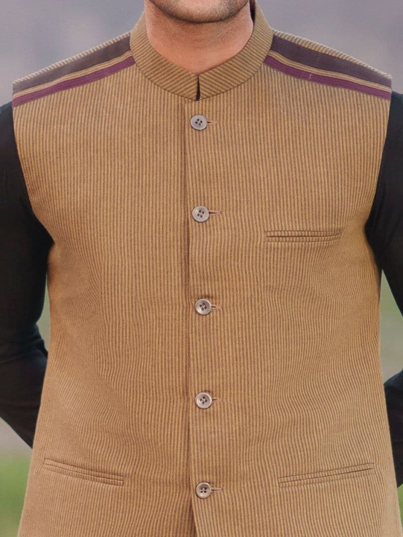 Mustard Cotton Cut & Sew Waistcoat thumbnail