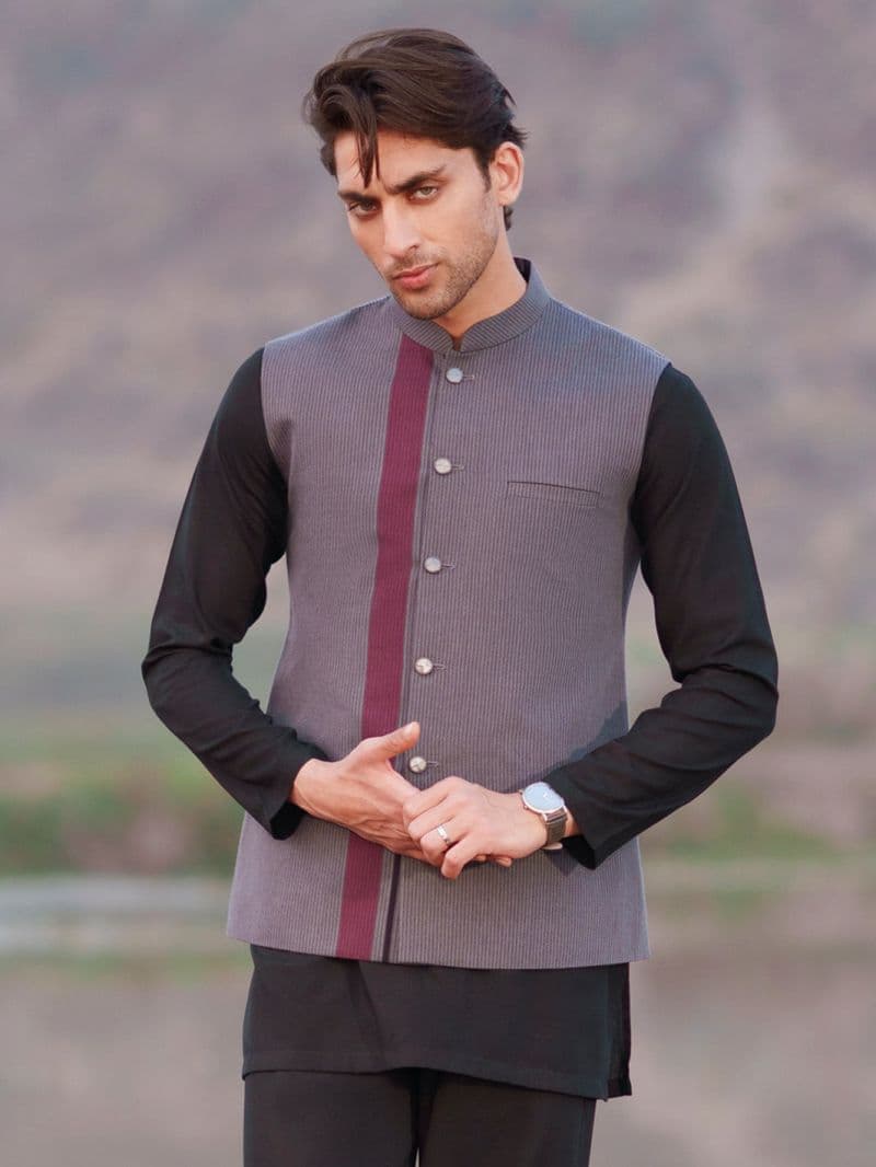 Grey Cotton Cut & Sew Waistcoat