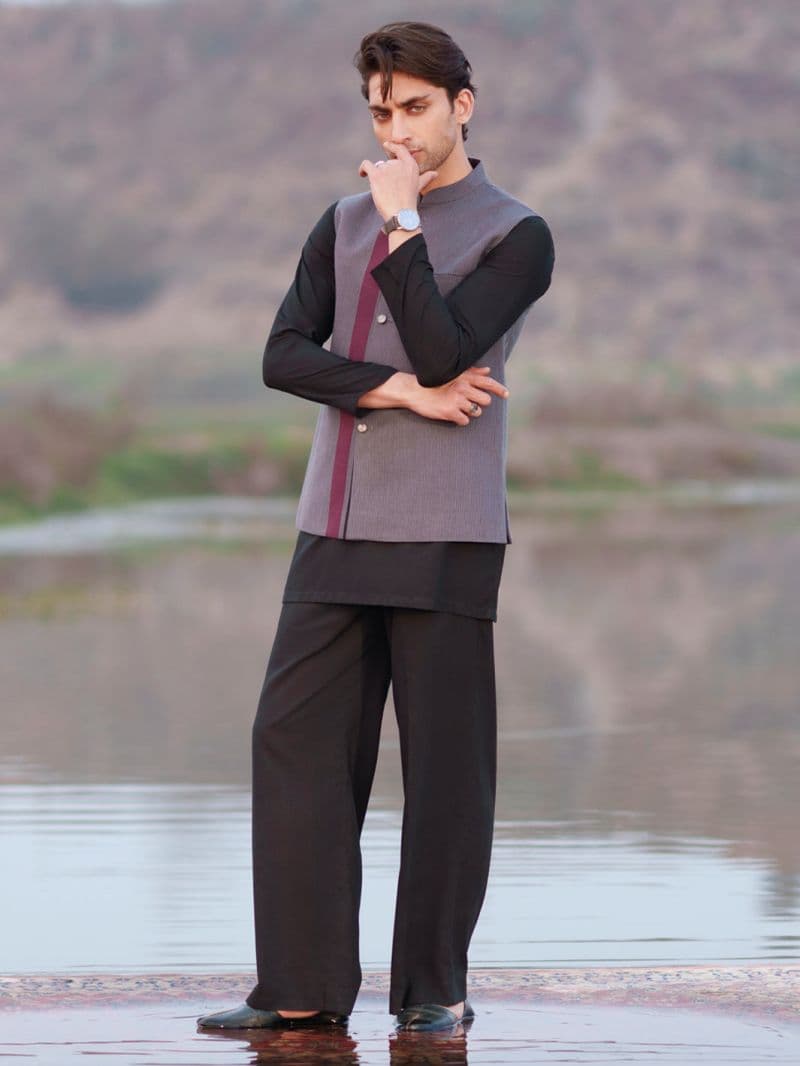 Grey Cotton Cut & Sew Waistcoat