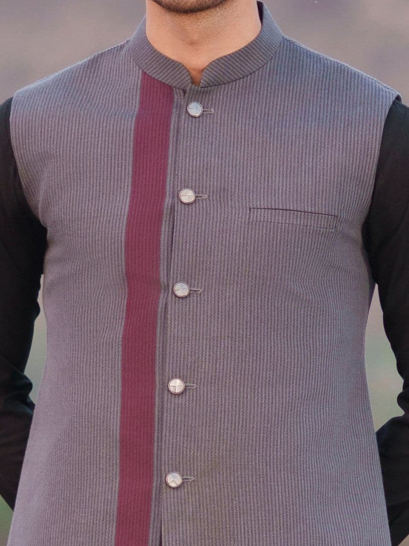 Grey Cotton Cut & Sew Waistcoat