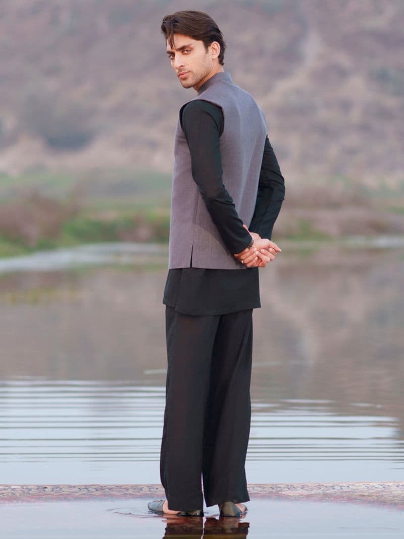 Grey Cotton Cut & Sew Waistcoat