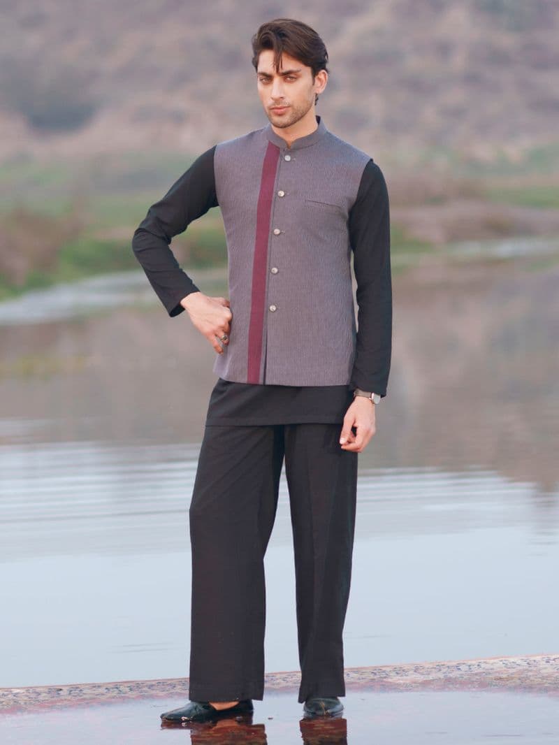 Grey Cotton Cut & Sew Waistcoat