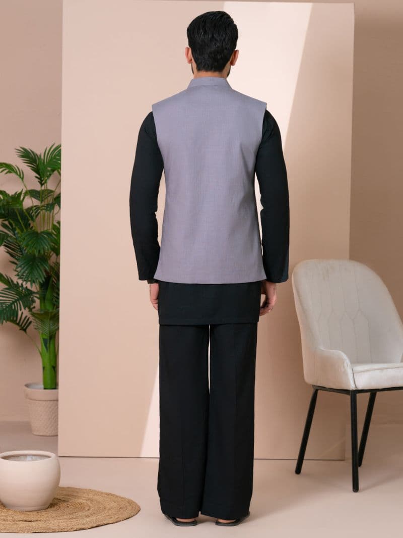 Grey Cotton Formal Waistcoat thumbnail