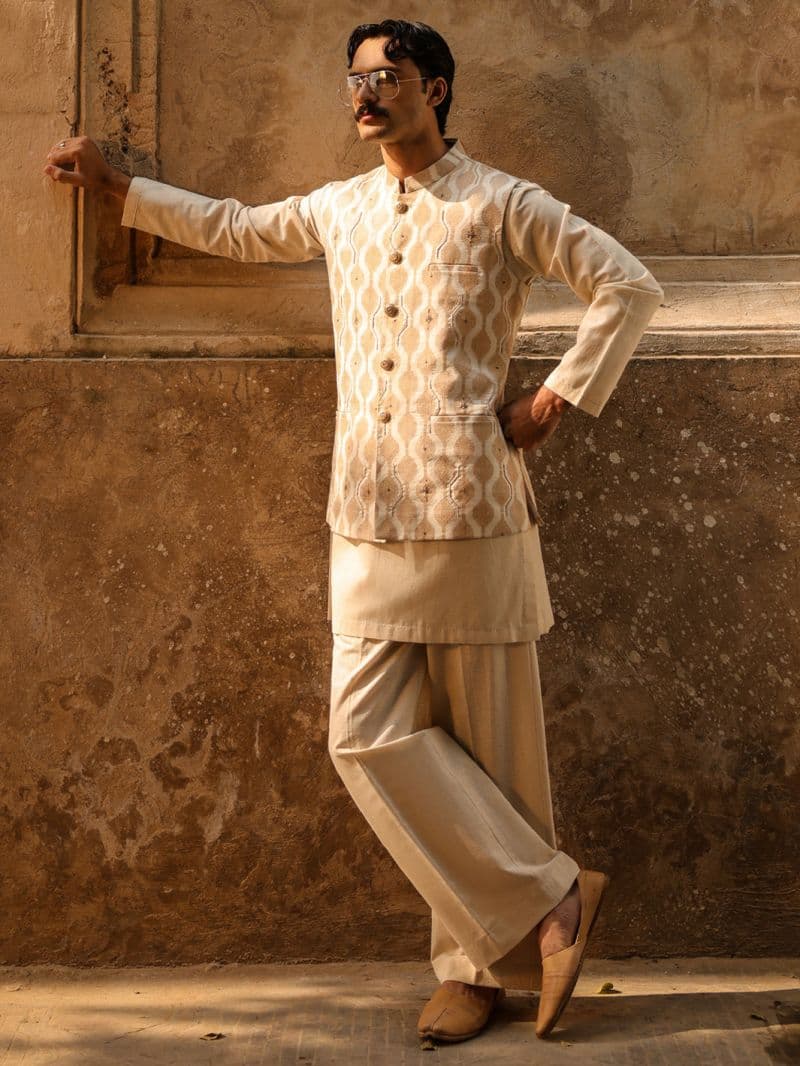 Beige Semi-Formal Waistcoat thumbnail