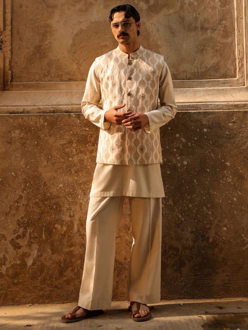 Beige Semi-Formal Waistcoat thumbnail
