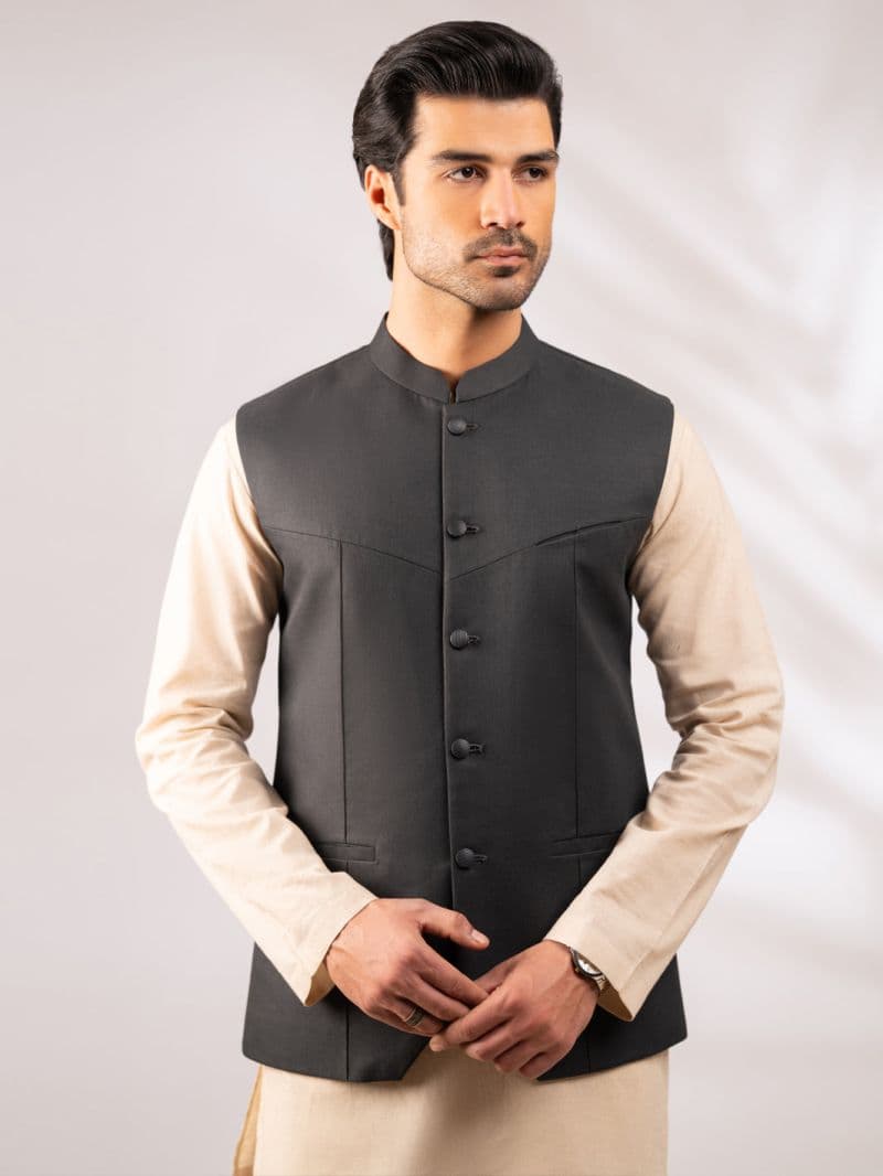Grey Cut & Sew Waistcoat thumbnail