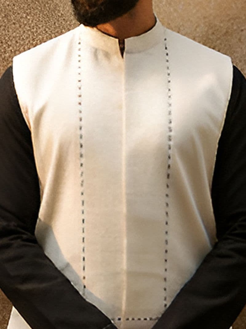 White Cotton Cut & Sew Waistcoat